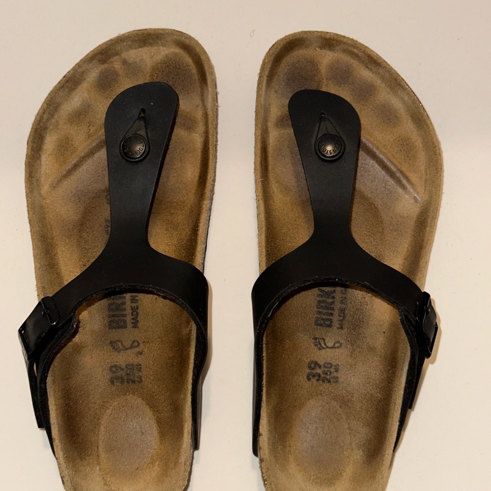 Birkenstock Black and Tan Women's Sandals